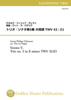 [PDF] Sonata V, Trio no. 5 in E minor TWV 42:E1 / Georg Philipp Telemann (arr. Vito La Paglia) [Saxophone Trio] [Score and Parts]