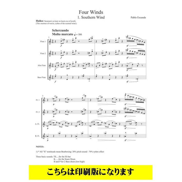 Four Winds / Pablo Escande [Flute Quartet]