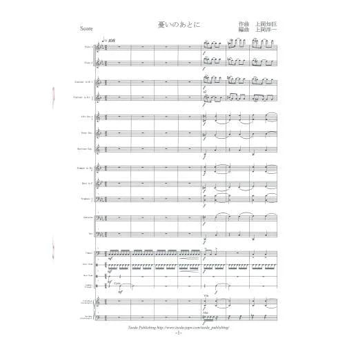 After sorrow / Tomoki Kamioka (arr. Yoichi Kamioka) [Concert Band] [Score and Parts]